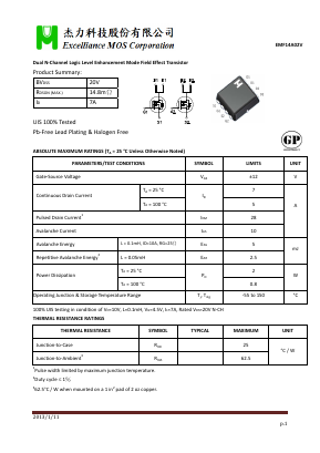 EMF14A02V Datasheet PDF Excelliance MOS Corp.