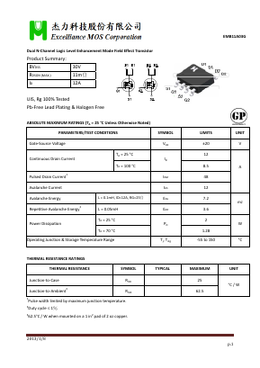 EMB11A03G Datasheet PDF Excelliance MOS Corp.