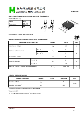 EMB22A04G Datasheet PDF Excelliance MOS Corp.