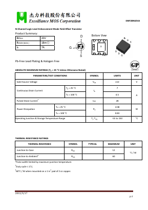 EMF20N02VA Datasheet PDF Excelliance MOS Corp.