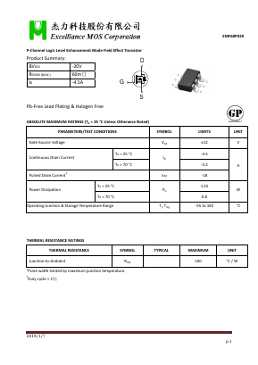 EMF60P02K Datasheet PDF Excelliance MOS Corp.