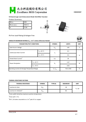 EMB32N03P Datasheet PDF Excelliance MOS Corp.