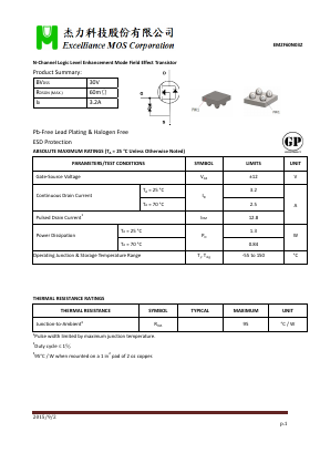 EMZF60N03Z Datasheet PDF Excelliance MOS Corp.