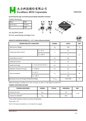 EMB17A03G Datasheet PDF Excelliance MOS Corp.