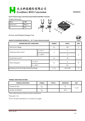 EMB50B03G Datasheet PDF Excelliance MOS Corp.