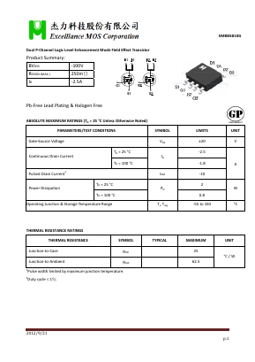 EMBB5B10G Datasheet PDF Excelliance MOS Corp.