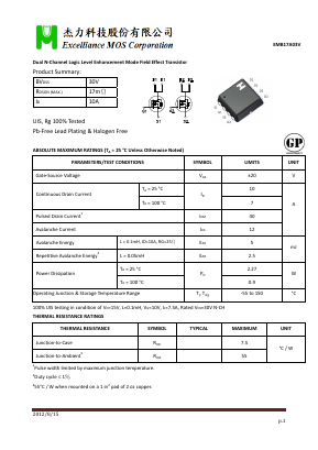 EMB17A03V Datasheet PDF Excelliance MOS Corp.