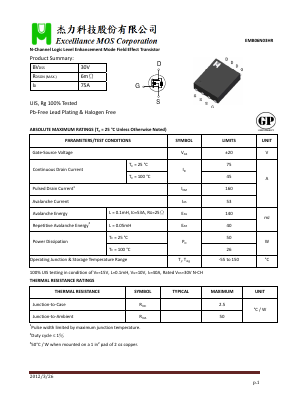 EMB06N03HR Datasheet PDF Excelliance MOS Corp.