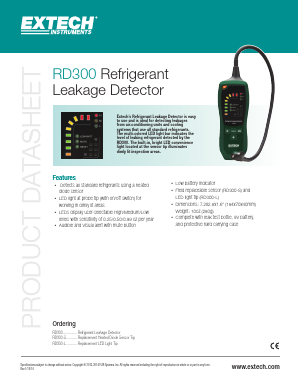 RD300-L Datasheet PDF Extech Instruments Corporation.