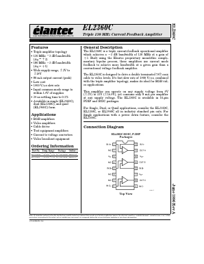 EL2360C Datasheet PDF Elantec -> Intersil