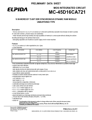 MC-45D16CA721KF-C80 Datasheet PDF Elpida Memory, Inc