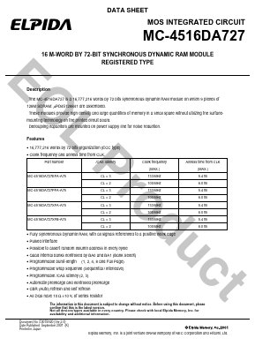 MC-4516DA727EFA Datasheet PDF Elpida Memory, Inc
