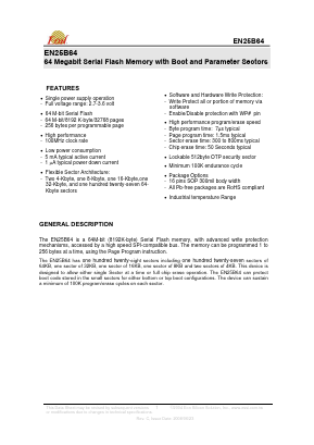EN25B64 Datasheet PDF Eon Silicon Solution Inc.