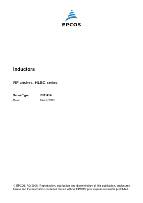 B82145A Datasheet PDF EPCOS AG