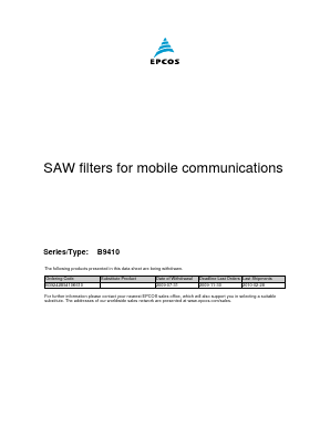 B9410 Datasheet PDF EPCOS AG