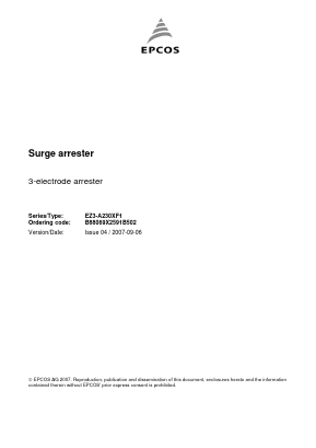 B88069X2591B502 Datasheet PDF EPCOS AG