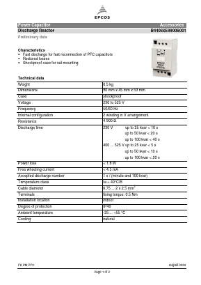 B44066E9900S001 Datasheet PDF EPCOS AG