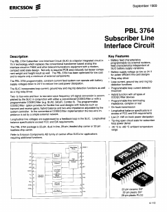 PBL3764 Datasheet PDF Ericsson 