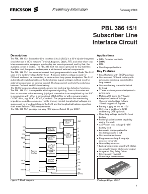 PBL38615-1 Datasheet PDF Ericsson 