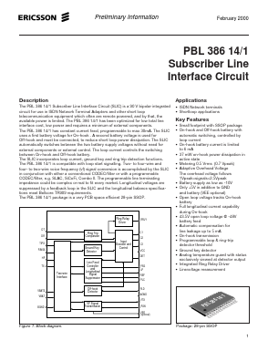 PBL38614-1 Datasheet PDF Ericsson 