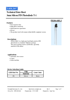 PD204-6B/L3 Datasheet PDF EVERLIGHT