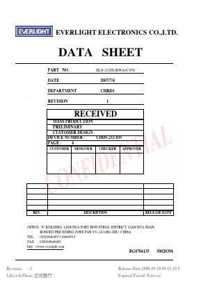 ELS-2326UBWA-C470 Datasheet PDF EVERLIGHT