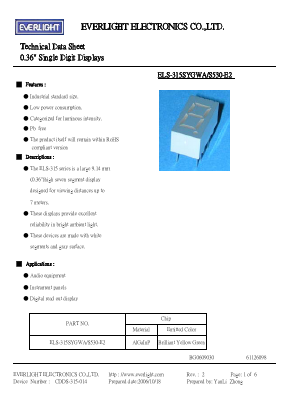 ELS-315SYGWA Datasheet PDF EVERLIGHT