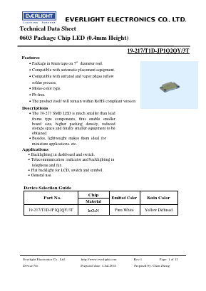 19-217-T1D-JP1Q2QY-3T Datasheet PDF EVERLIGHT