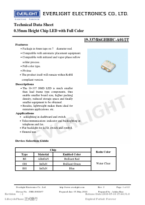 19-337-R6GHBHC-A01-2T Datasheet PDF EVERLIGHT