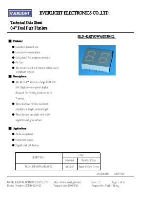 ELD-425SYGWA-S530-E2 Datasheet PDF EVERLIGHT