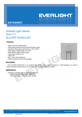 ALS-PDT144-6C-L451 Datasheet PDF EVERLIGHT