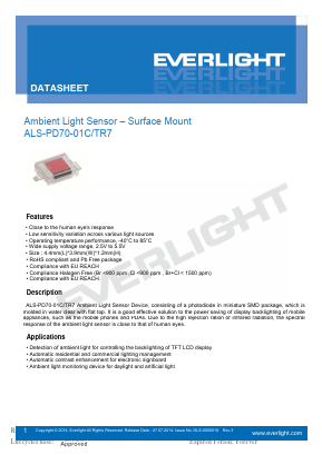 ALS-PD70-01C-TR7 Datasheet PDF EVERLIGHT