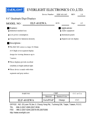 ELF-401EWA Datasheet PDF EVERLIGHT