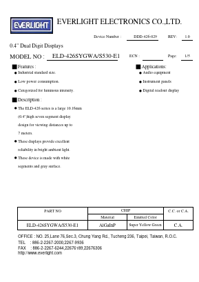 ELD-426SYGWA Datasheet PDF EVERLIGHT