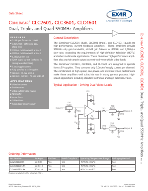 CLC2601 Datasheet PDF Exar Corporation