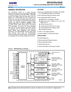 XR16V554IV80 Datasheet PDF Exar Corporation