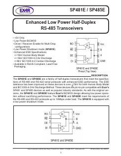 SP481E Datasheet PDF Exar Corporation