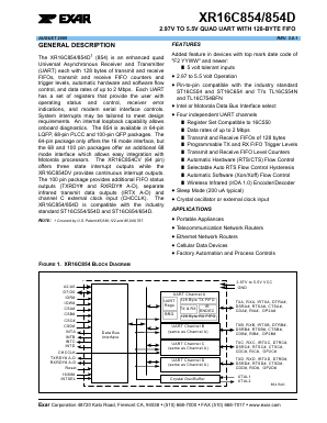 XR16C854 Datasheet PDF Exar Corporation