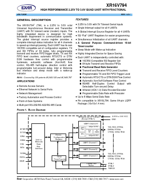 XR16V794 Datasheet PDF Exar Corporation