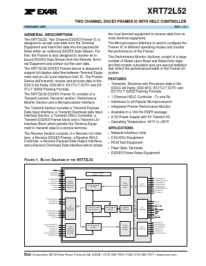 XRT72L52 Datasheet PDF Exar Corporation