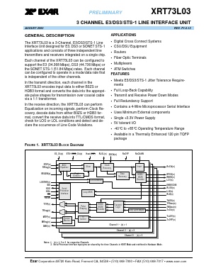 XRT73L03IV Datasheet PDF Exar Corporation