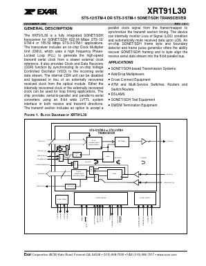 XRT91L30 Datasheet PDF Exar Corporation