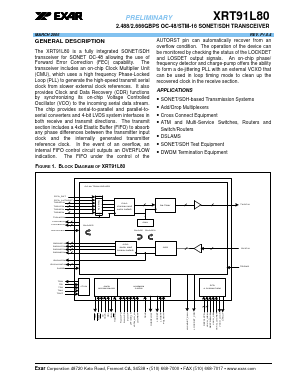 XRT91L80 Datasheet PDF Exar Corporation