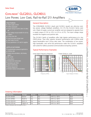 CLC2011 Datasheet PDF Exar Corporation