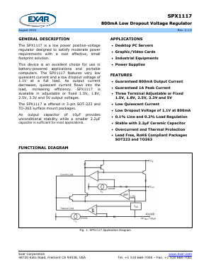 SPX1117T-L Datasheet PDF Exar Corporation