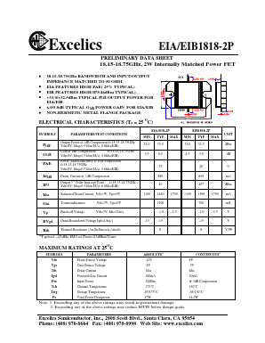 EIA1818-2P Datasheet PDF Excelics Semiconductor, Inc.