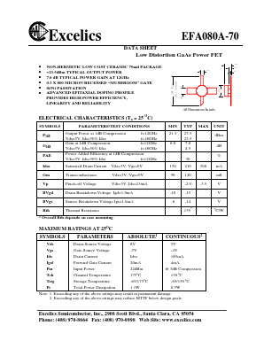 EFA080A-70 Datasheet PDF Excelics Semiconductor, Inc.