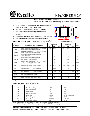 EIA1213-2P Datasheet PDF Excelics Semiconductor, Inc.