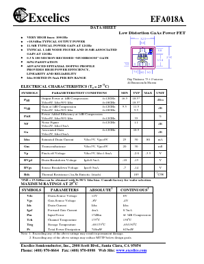 EFA018A Datasheet PDF Excelics Semiconductor, Inc.