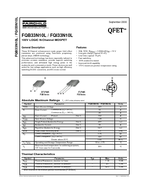 FQB33N10L Datasheet PDF Fairchild Semiconductor